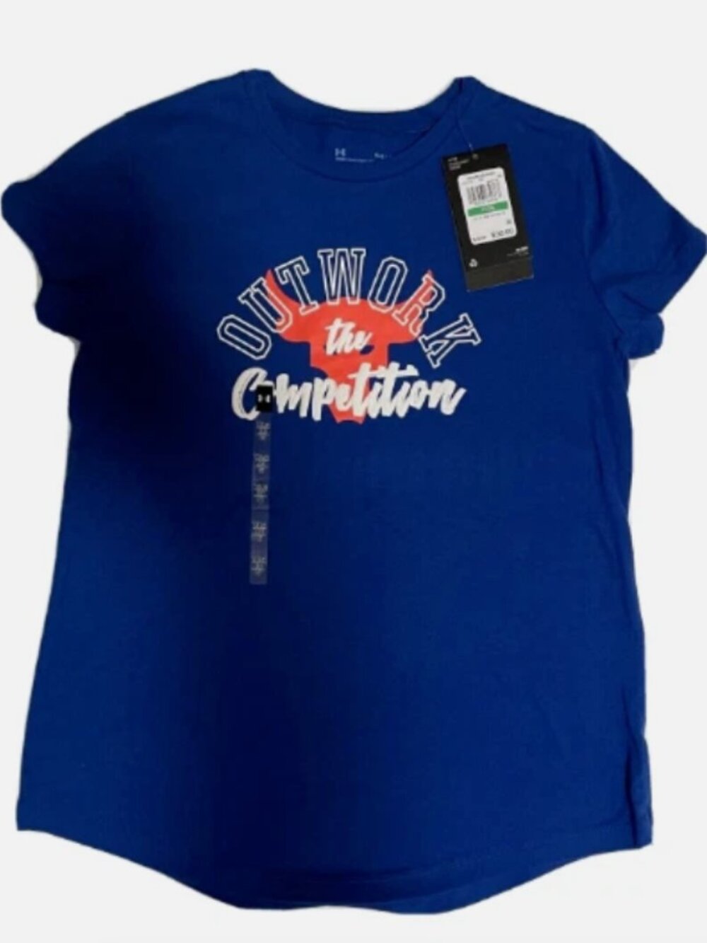 Under armour Project Rock Outwork Tee Girls Large Blue